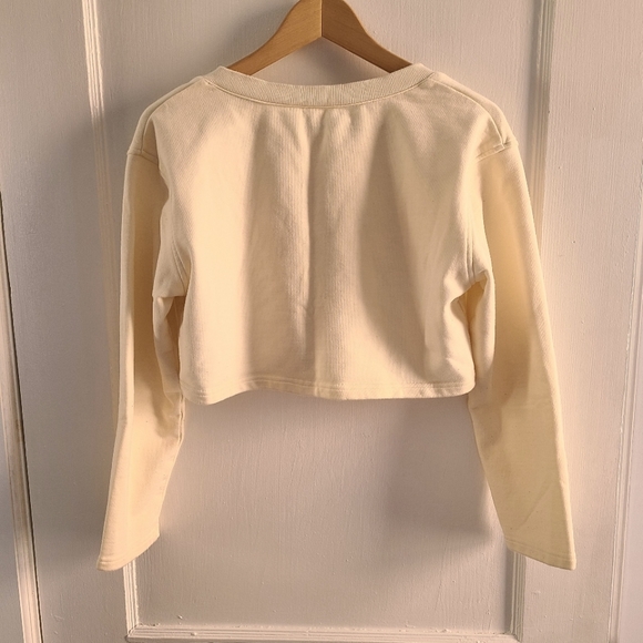 For Love & Lemons Ivory Cropped Sweatshirt - Picture 2 of 8